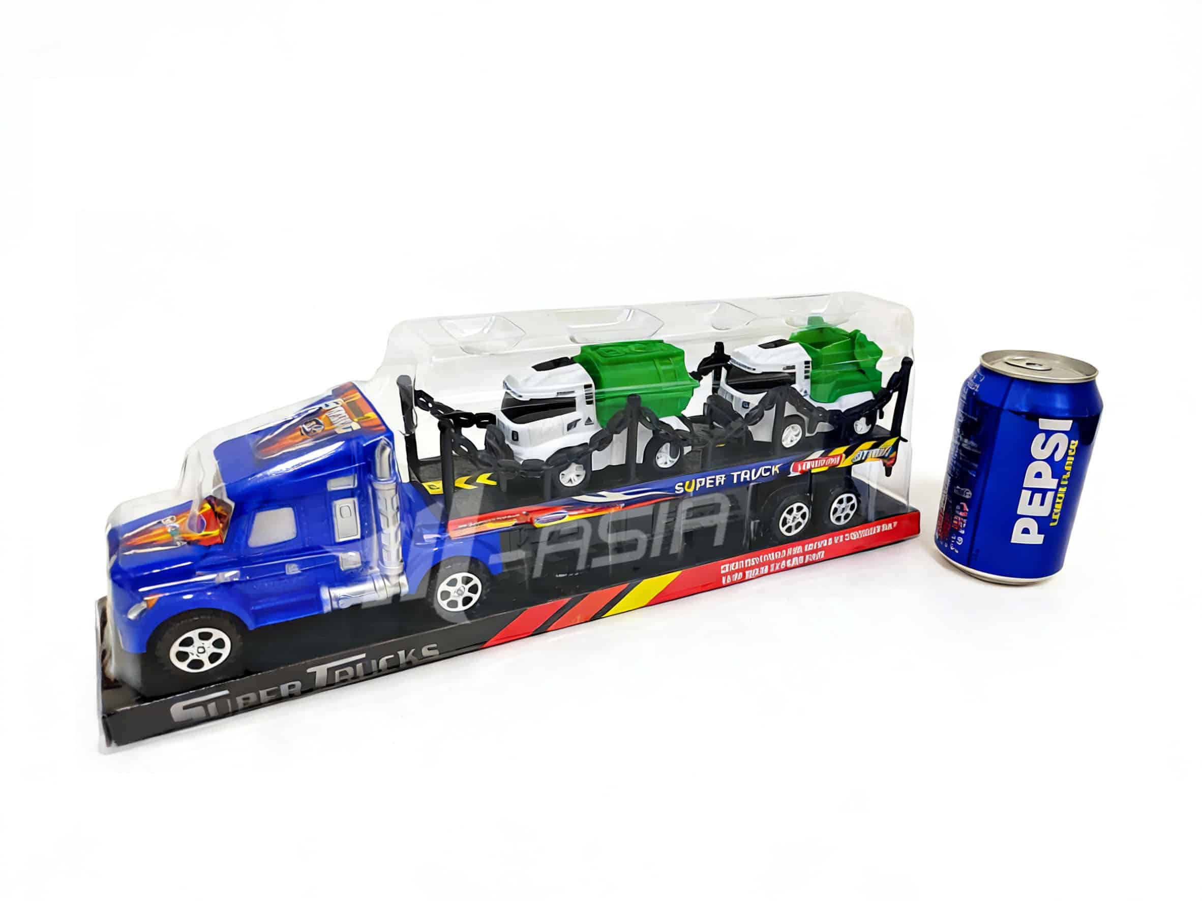 Container truck with cars